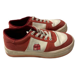 Kore Kawaii Strawberry Milk Shoes Red White Sneakers 7.5